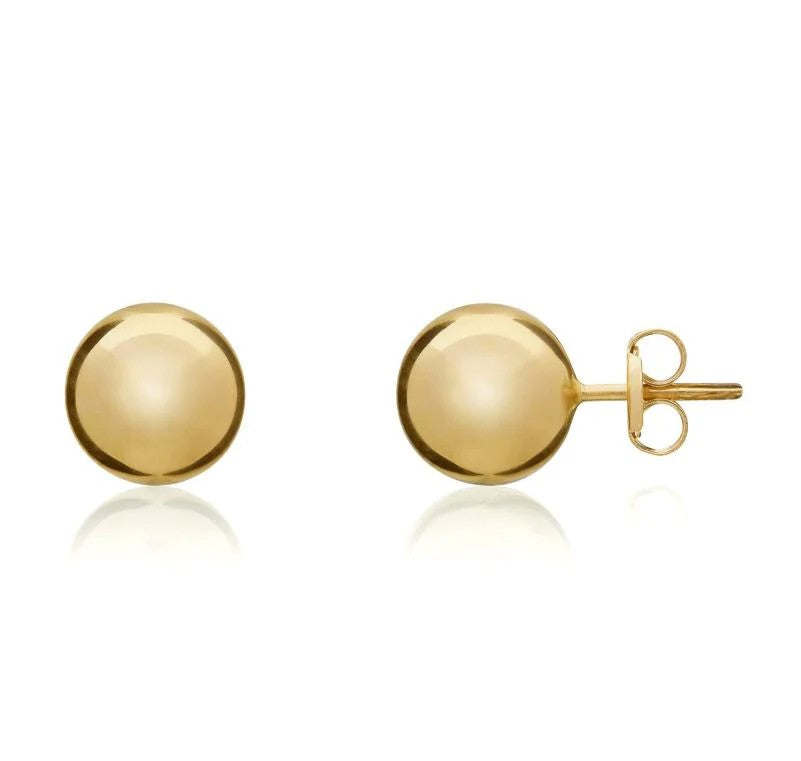 9ct Gold 8mm Ball Studs