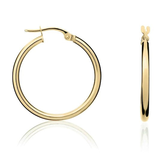 9 Carat Yellow Gold Hoop Earrings