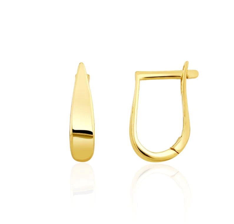 9 Carat Yellow Gold Polished Stirrup Hoop Earrings