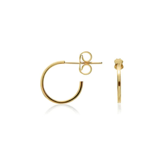 9 Carat Yellow Gold Hoop Stud Earrings