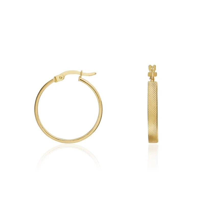 9ct Gold Square Tube Hoop