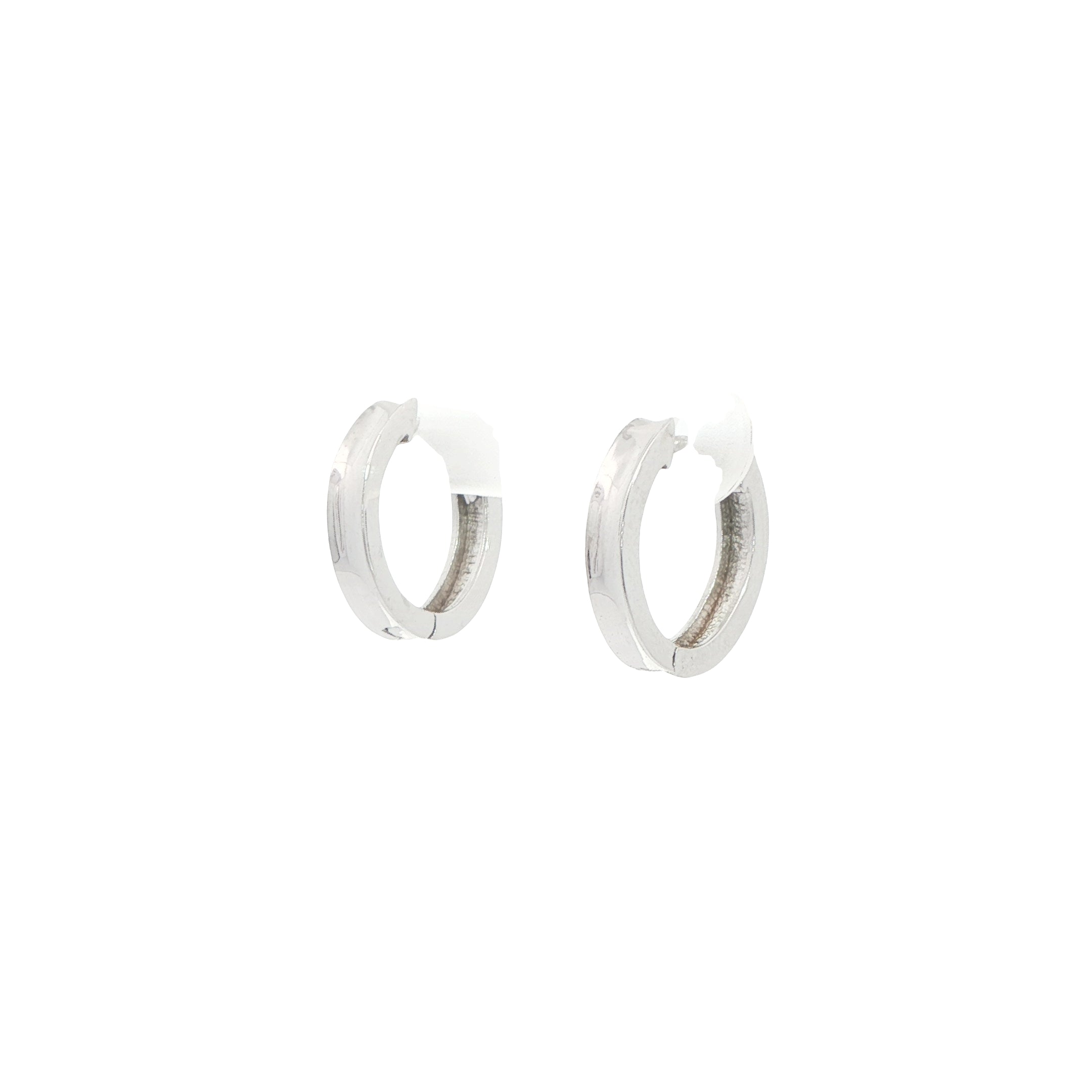 9 Carat White Gold Huggie Earrings