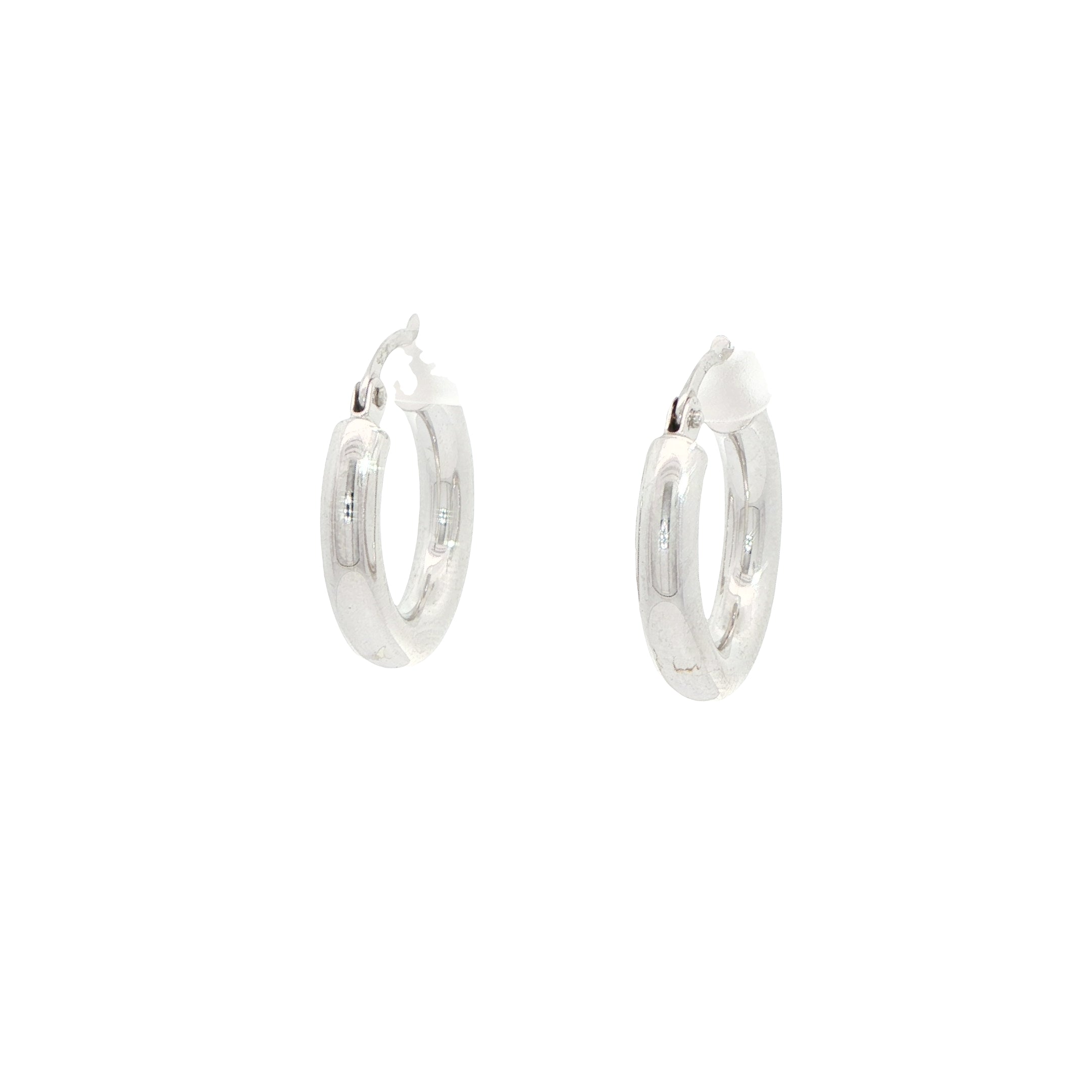 9 Carat White Gold Hooped Earrings