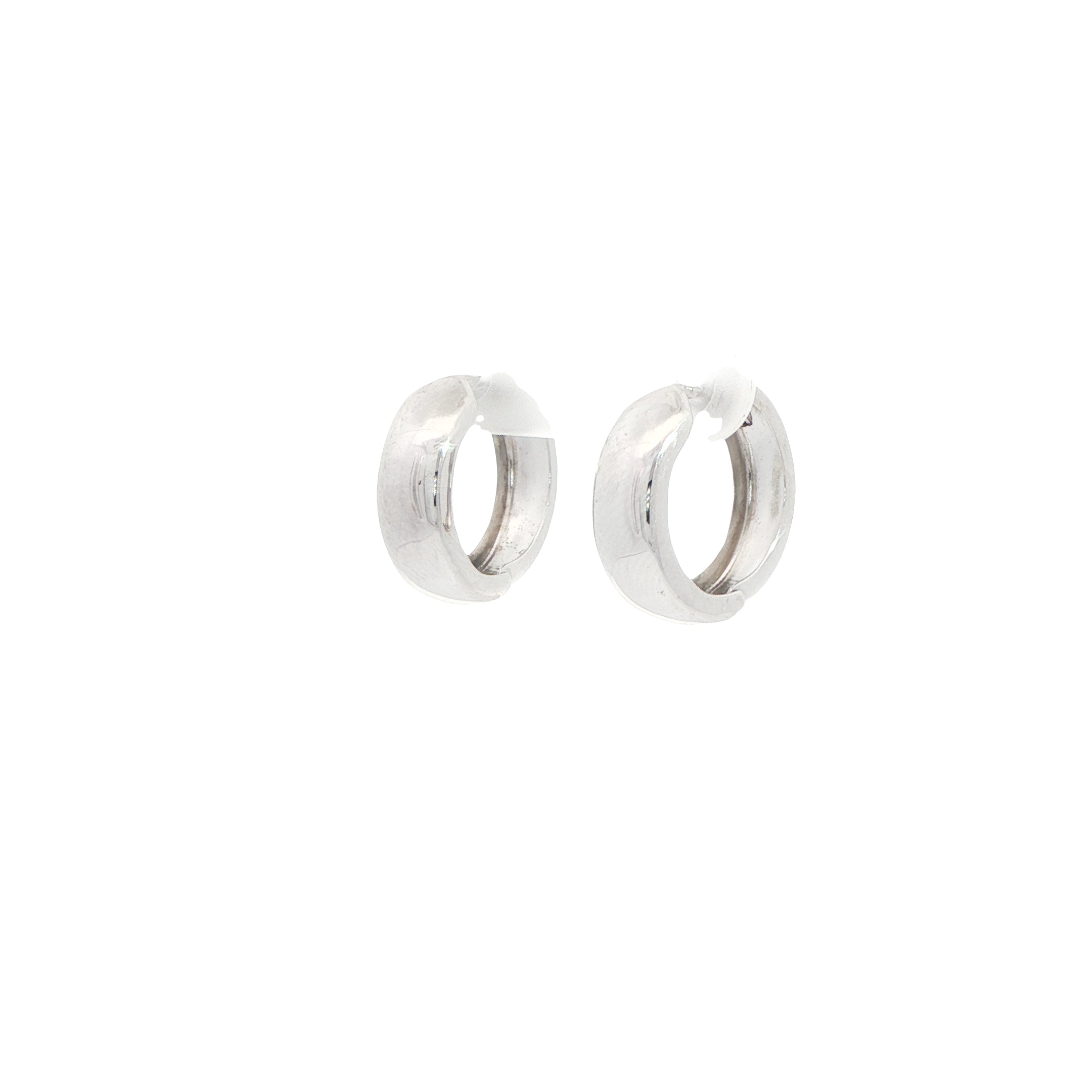 9 Carat White Gold Huggie Earrings