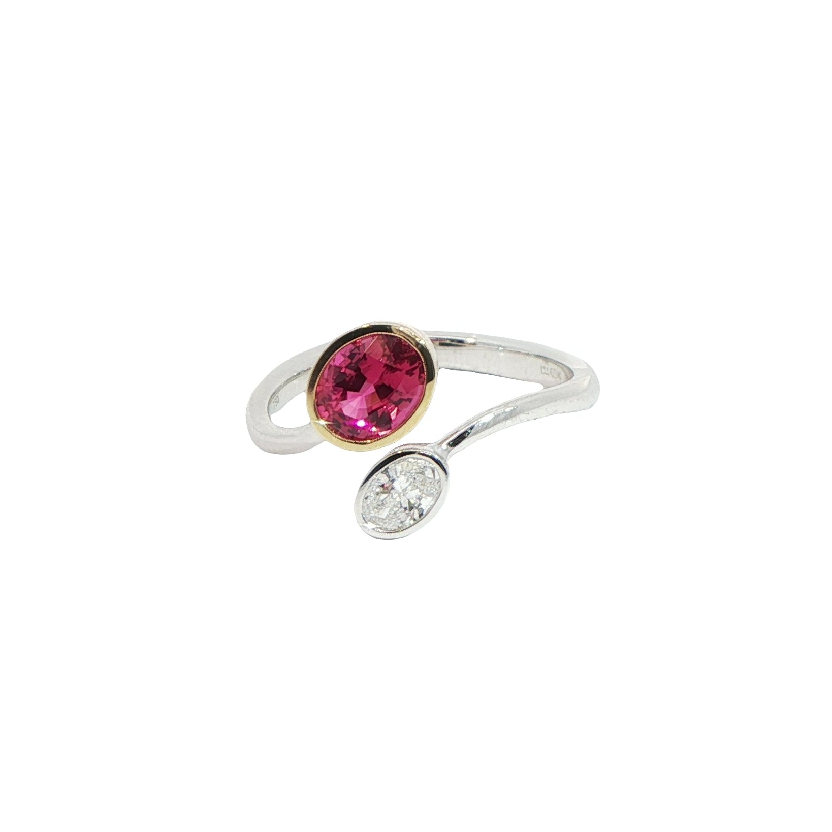 18 Carat White and Yellow Gold Ruby and Diamond Ring
