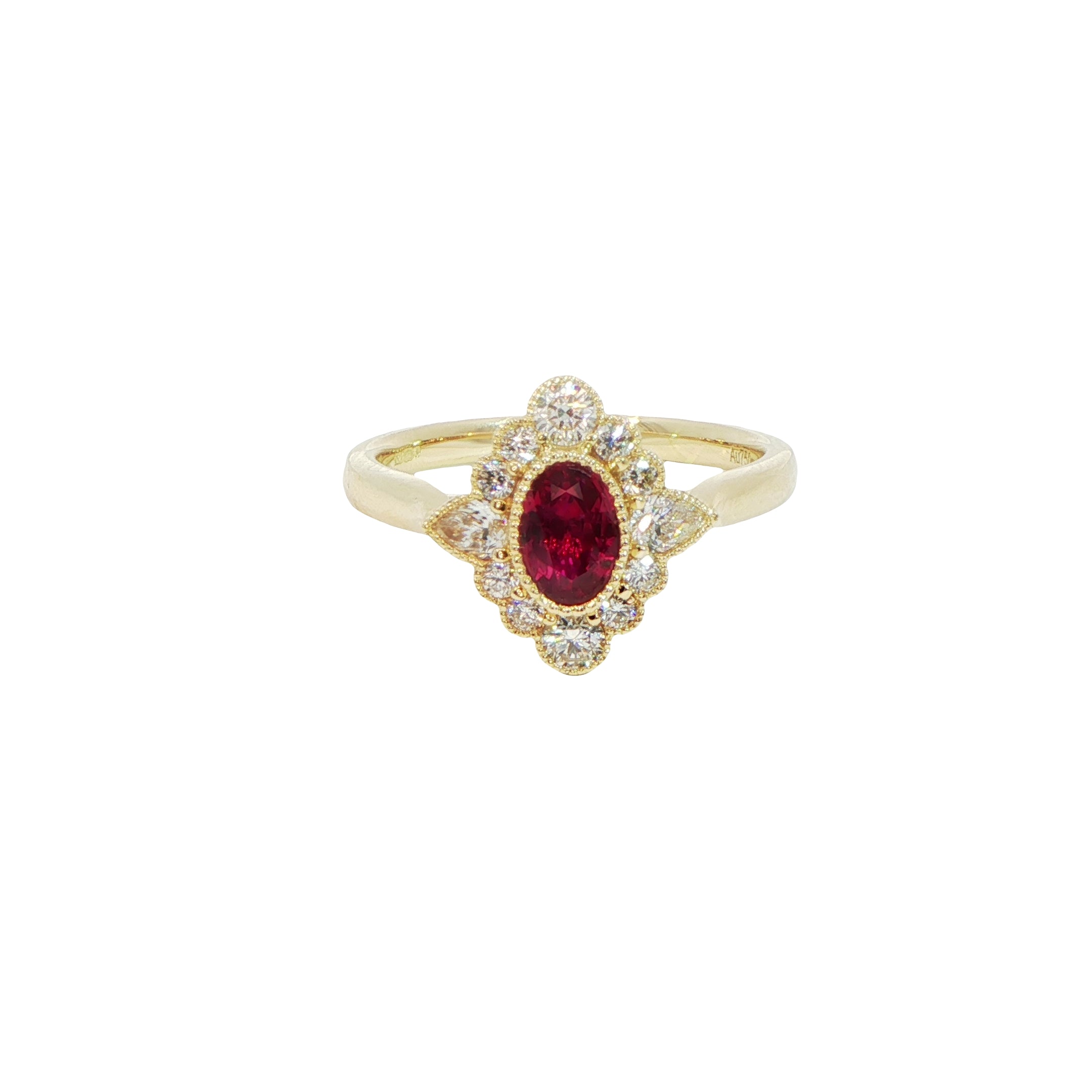 18 Carat Yellow Gold Ruby and Diamond Dress Ring