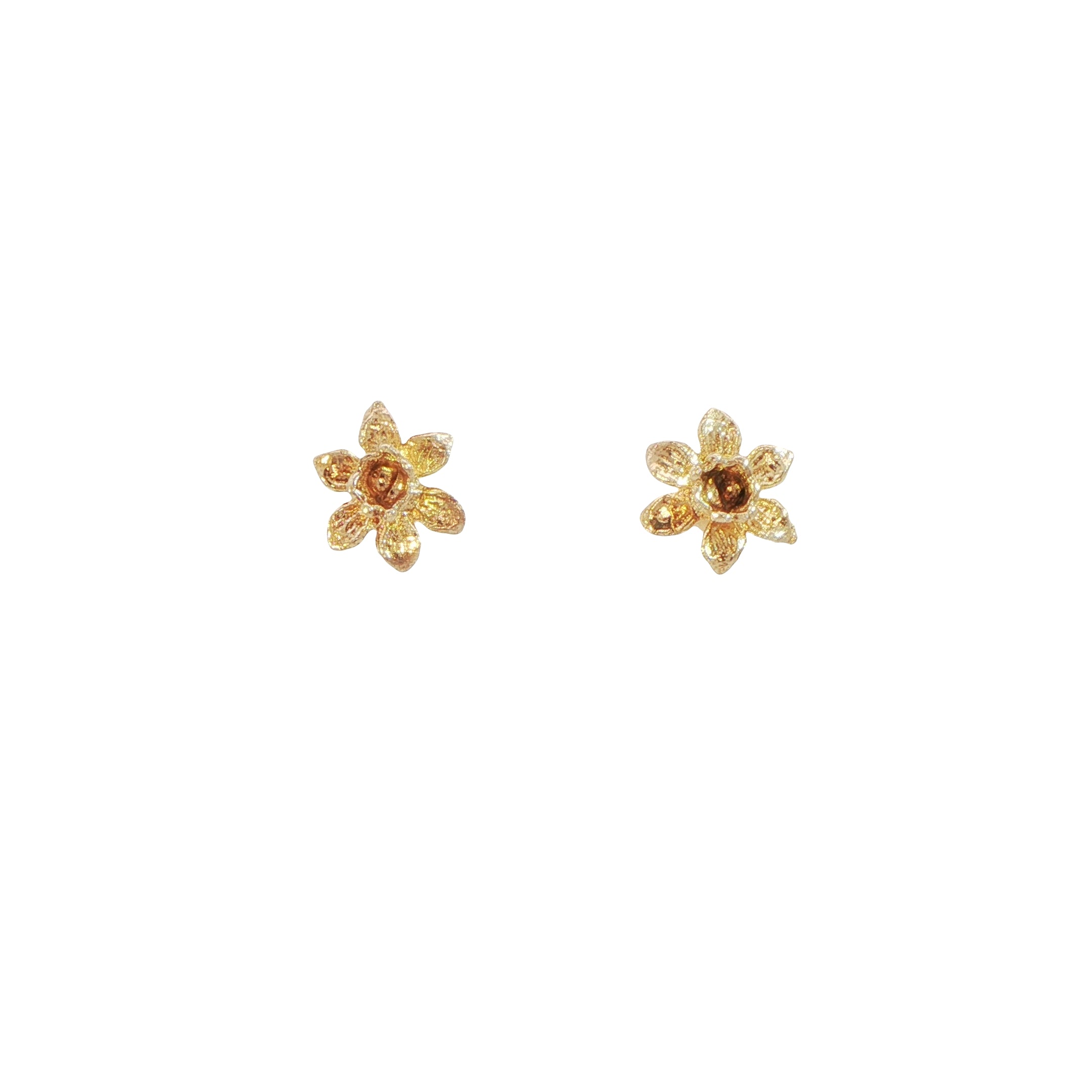 9 Carat Yellow Gold Flower Stud Earrings