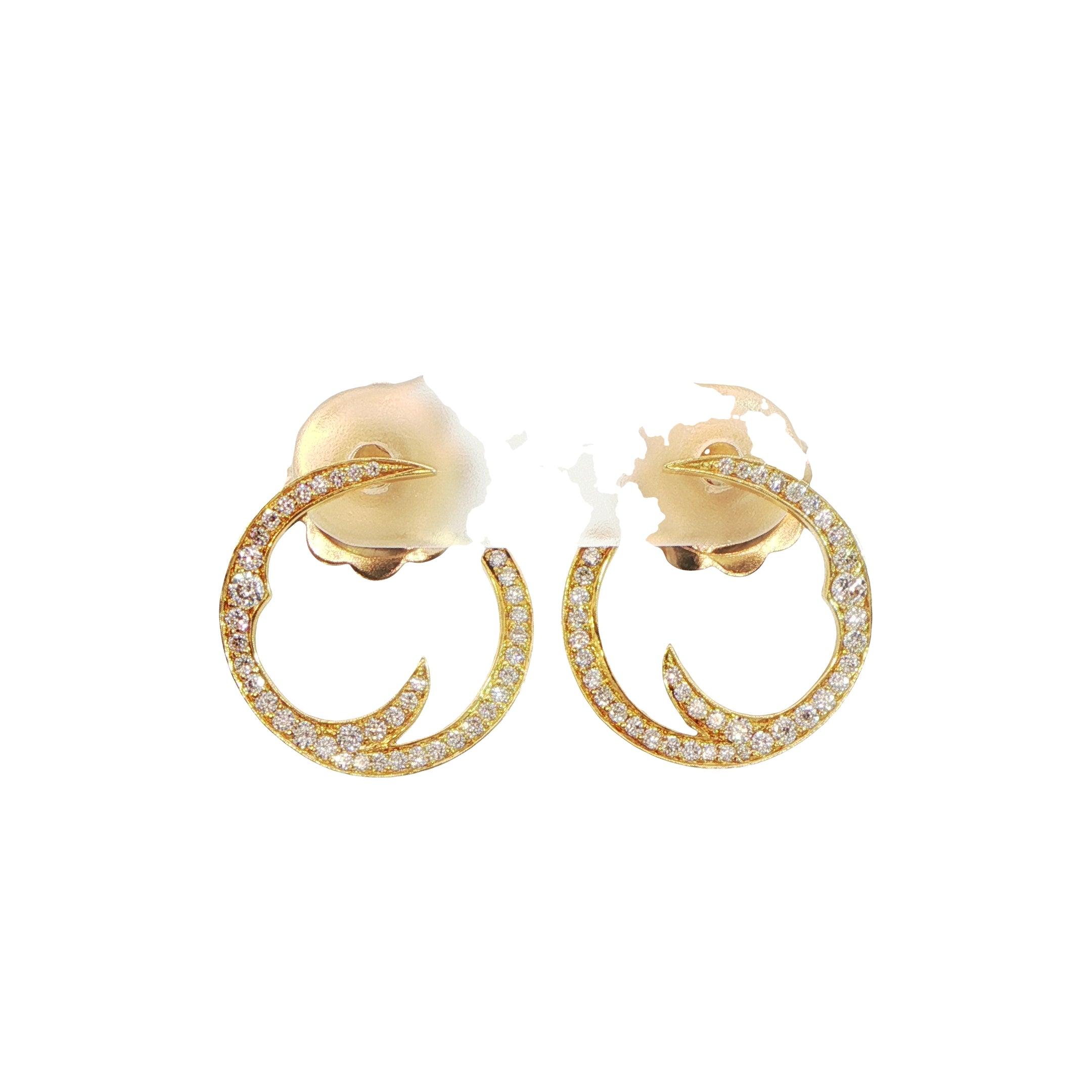 18 Carat Yellow Gold Stephen Webster Diamond Stud Earrings