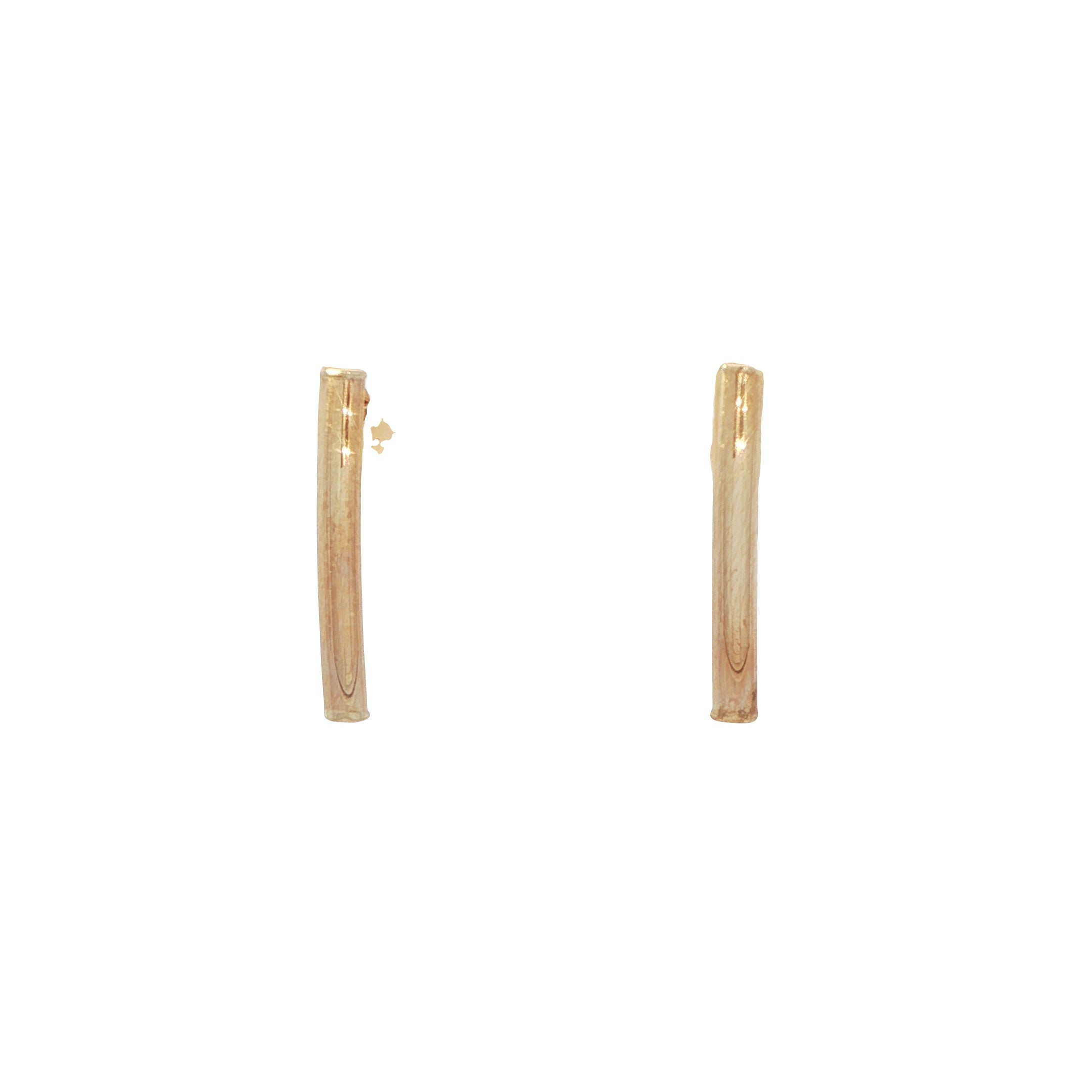 9 Carat Yellow Gold Curved Bar Earrings