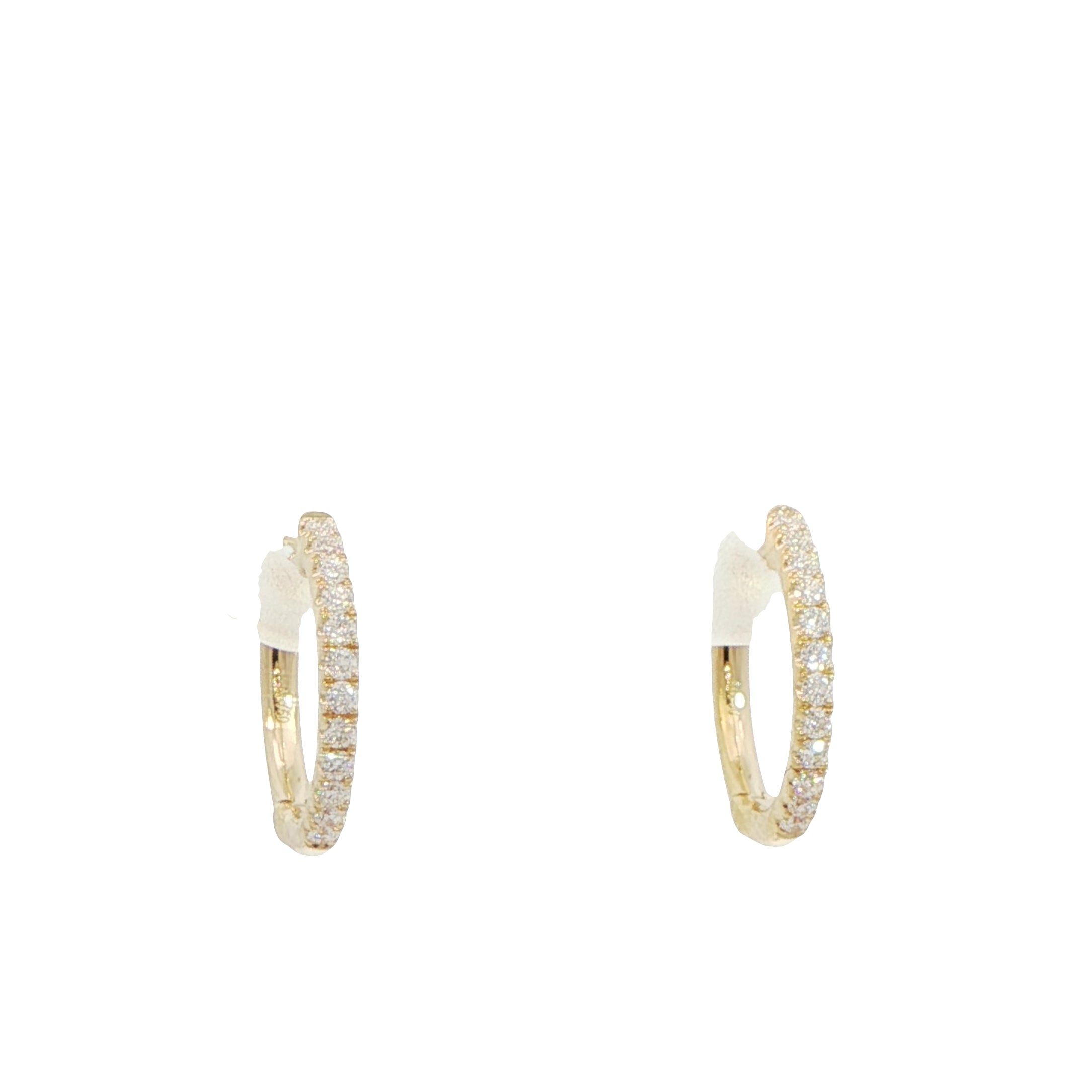 18 Carat Yellow Gold Diamond Huggie Earrings