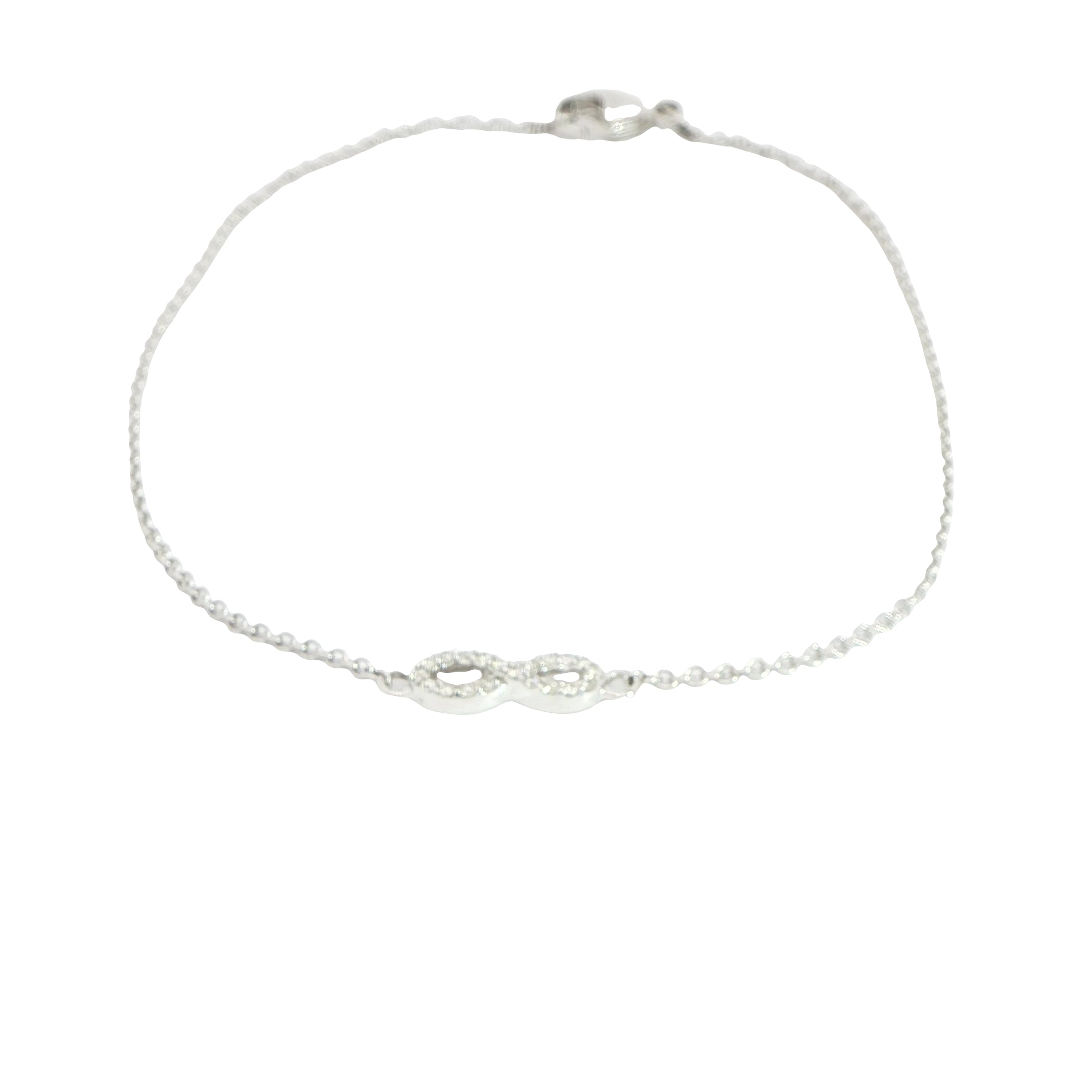 9 Carat White Gold Diamond Infinity Bracelet