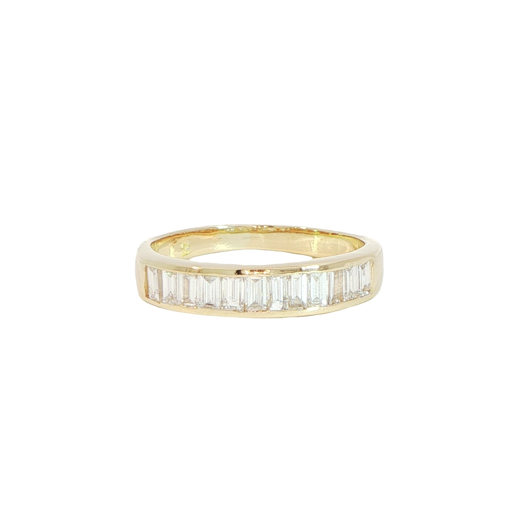 18 Carat Yellow Gold Baguette Diamond Half Eternity Ring