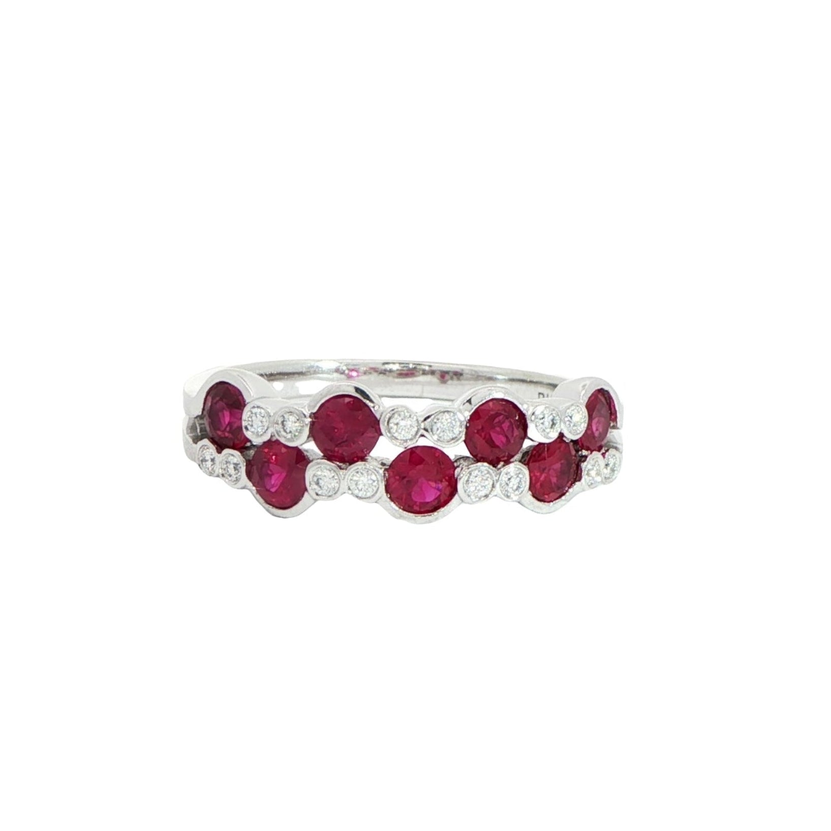 18 Carat White Gold Ruby and Diamond Ring