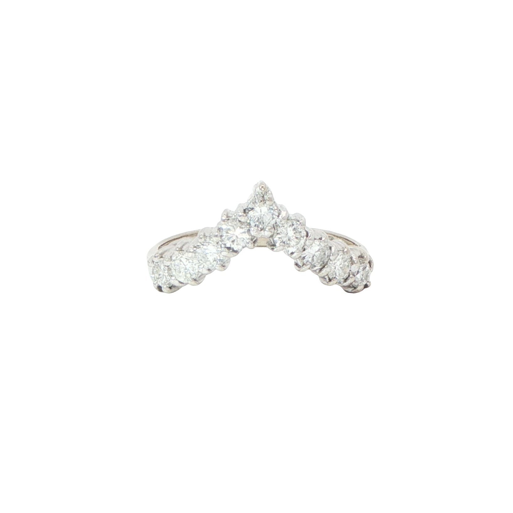 18 Carat White Gold Diamond Wishbone Ring 0.50ct