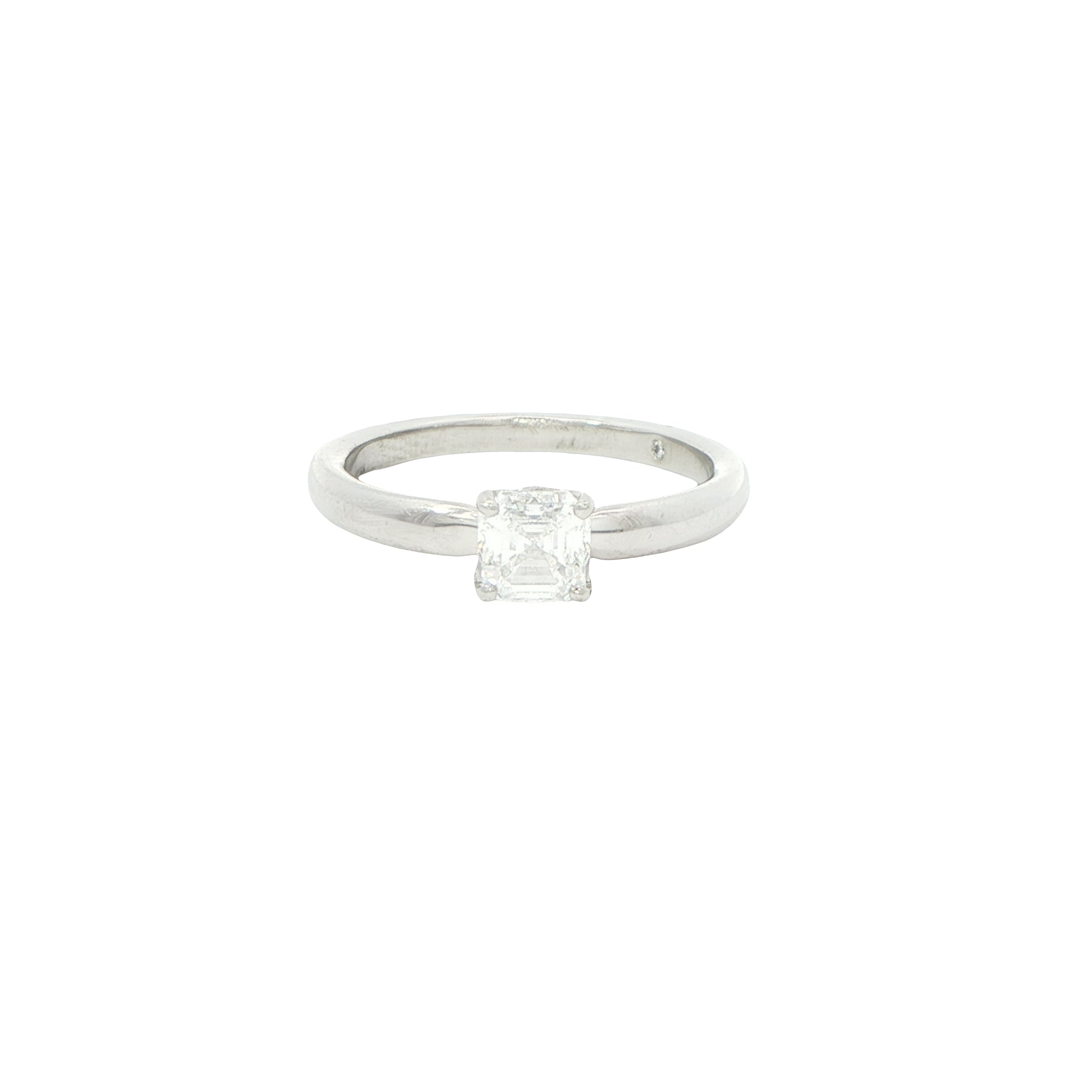 Platinum Asscher Cut Diamond Solitaire
