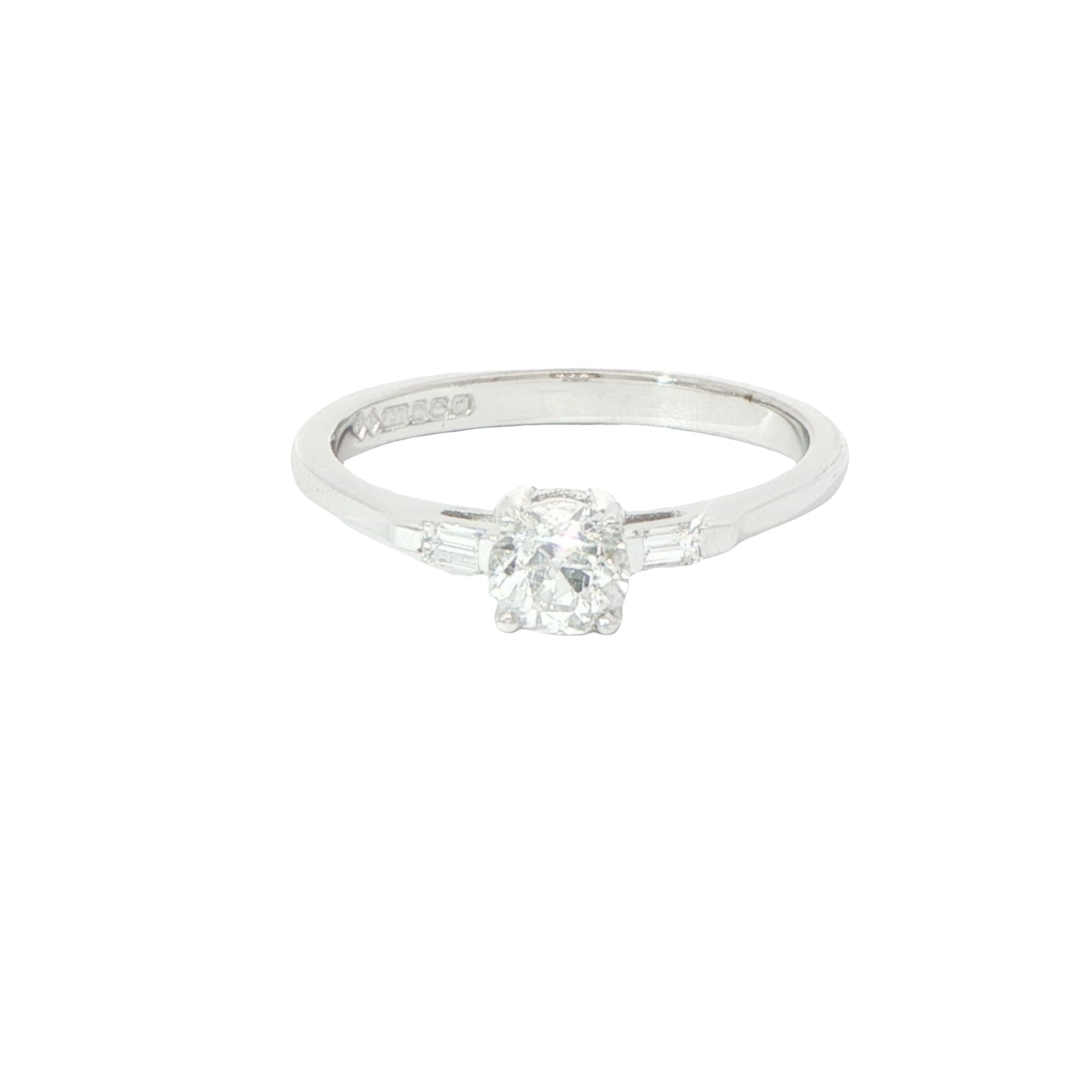 18 Carat White Gold Diamond Three Stone Ring 0.55ct