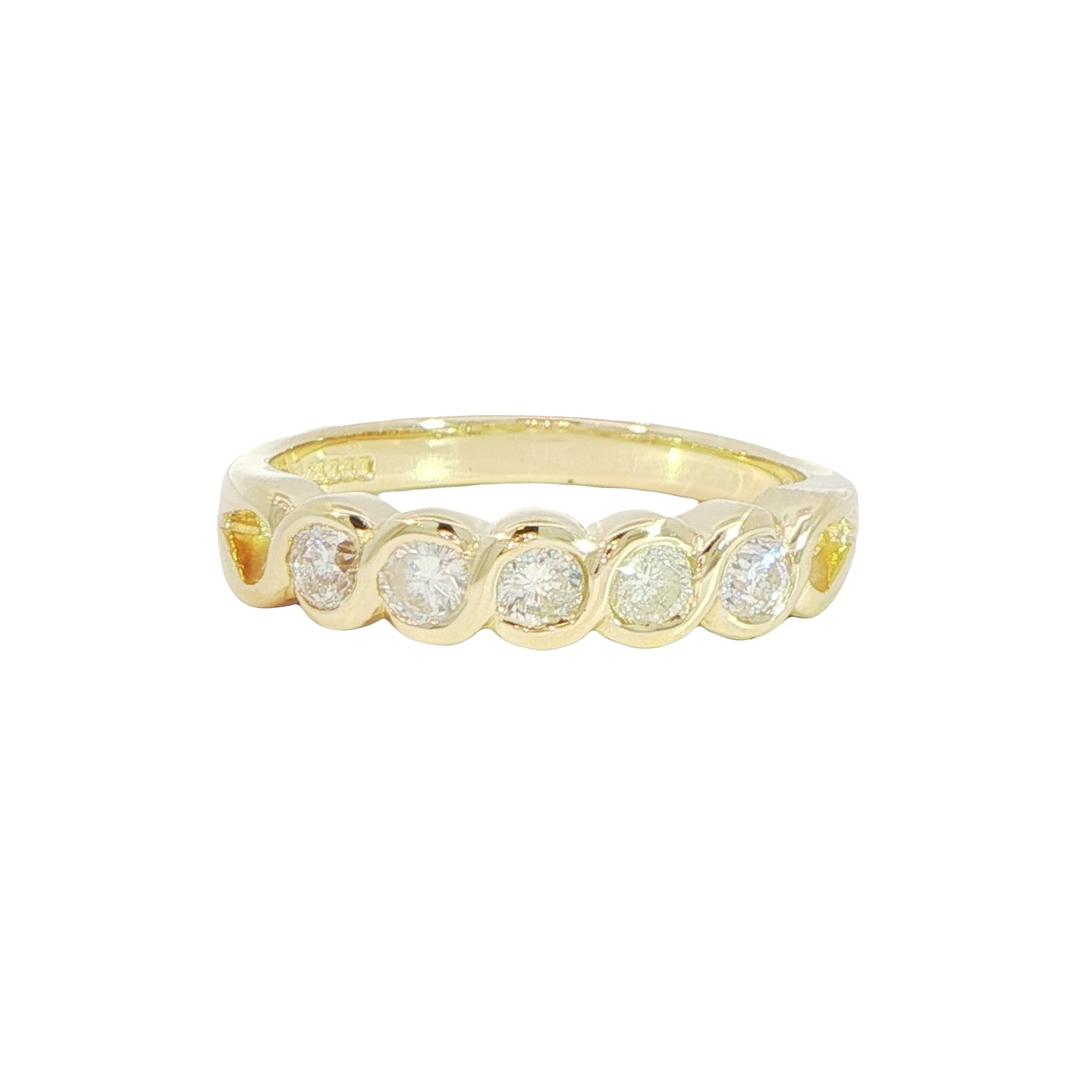 18 Carat Yellow Gold Diamond Five Stone Ring
