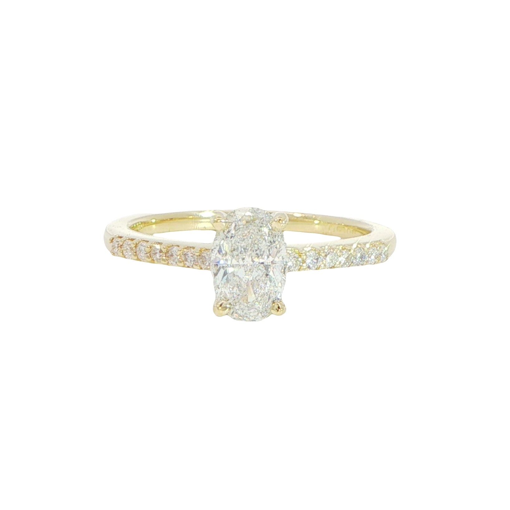 18 Carat Yellow Gold Oval Diamond Ring