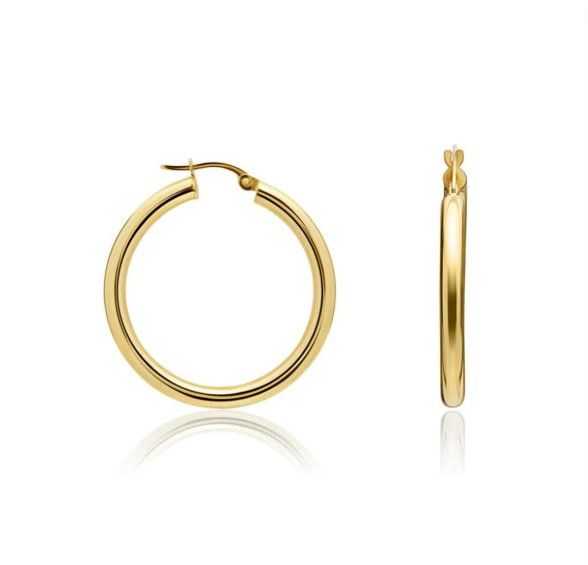 9ct Gold Large Hoop Earrings