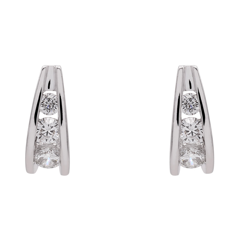 18 Carat White Gold Diamond Earrings