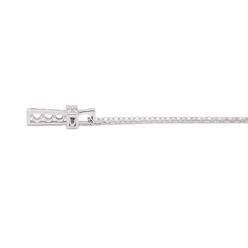 18 Carat White Gold Diamond Cross Pendant on Chain
