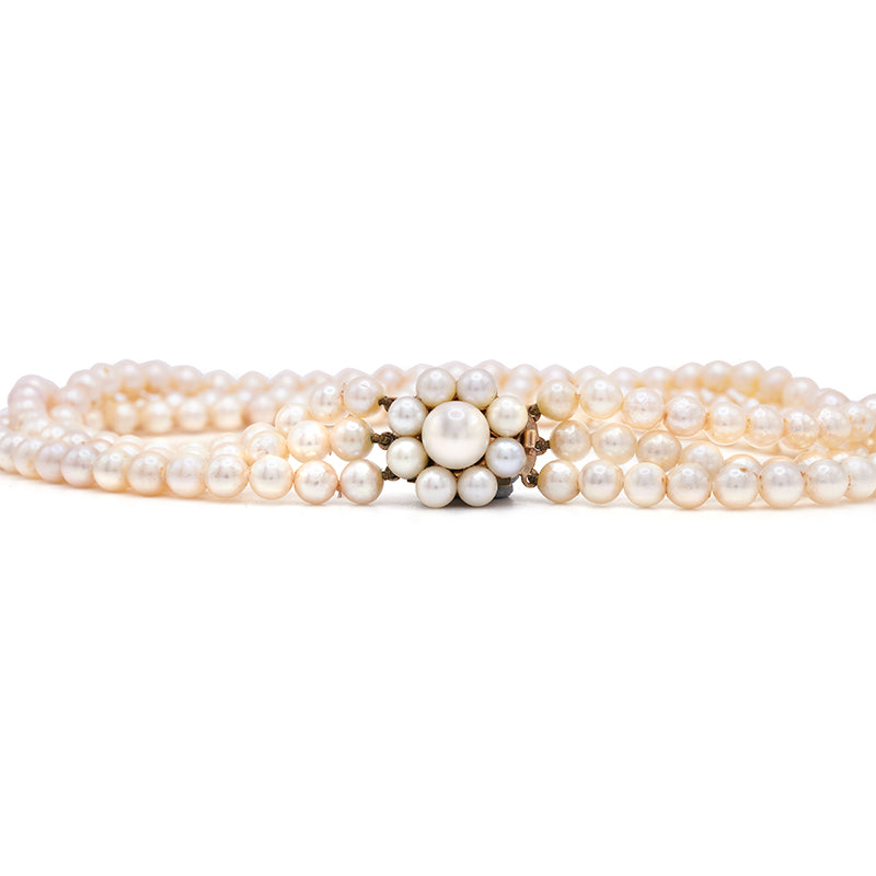 9 Carat Yellow Gold Cultured Pearl Choker