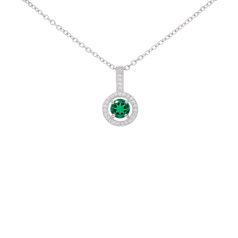 Silver and Cubic Zirconia Pendant On Chain