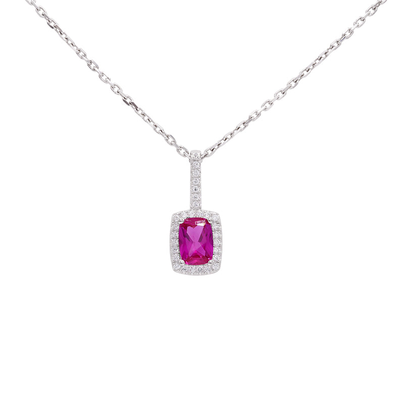 Silver Cubic Zirconia Pendant on Chain