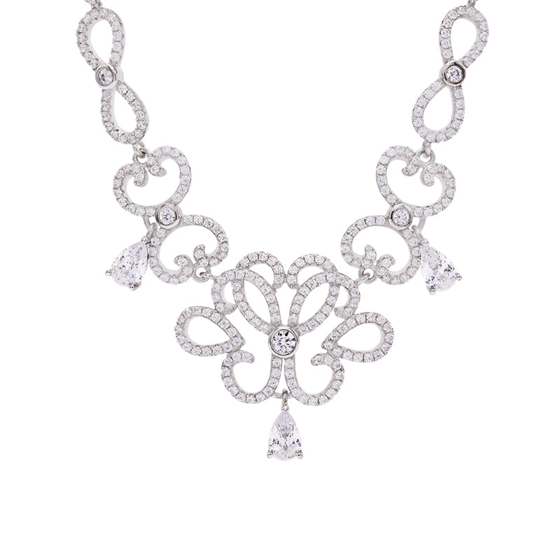 Silver and Cubic Zirconia Necklet
