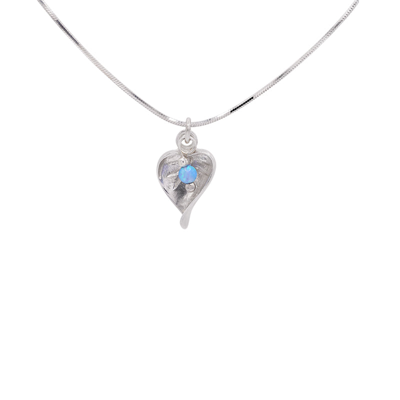 Silver and Opal Pendant On Chain