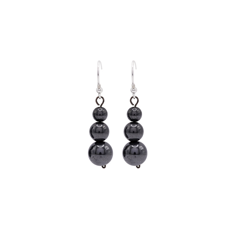 Silver Hematite Earrings