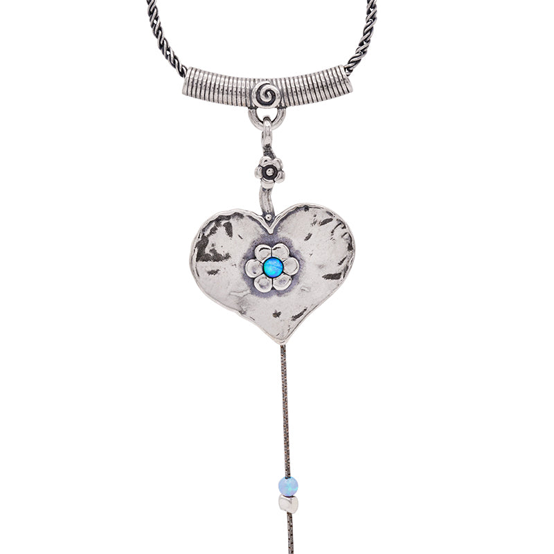 Silver and Opal Necklace
