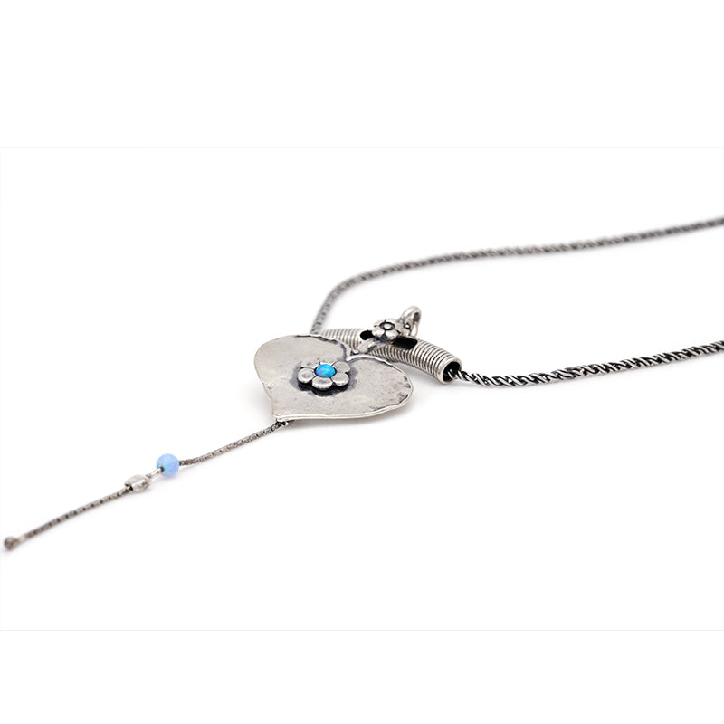 Silver and Opal Necklace