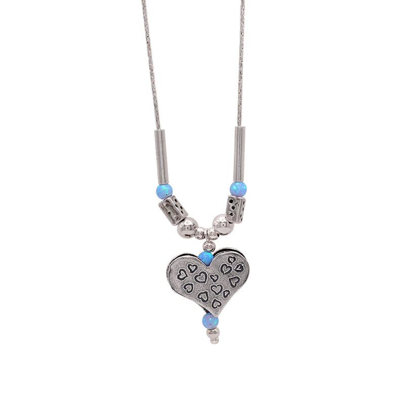 Silver and Opal Necklace