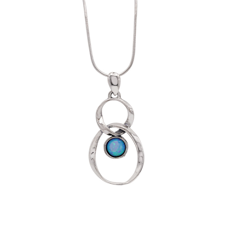 Silver and Opal Pendant on Chain