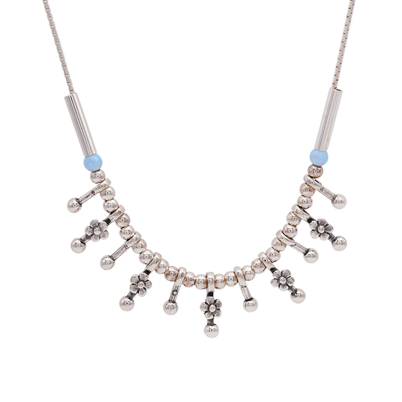 Silver and Opal Necklace