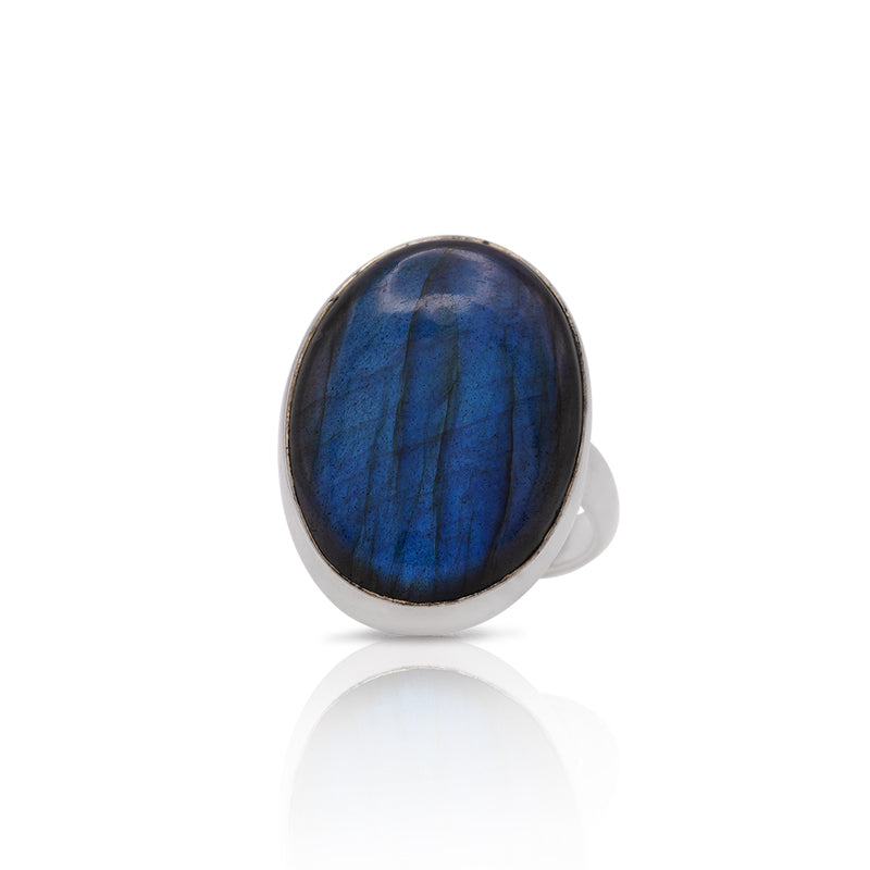 Silver Labradorite Ring