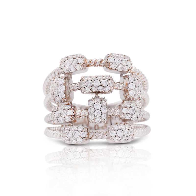 Silver and Cubic Zirconia Ring