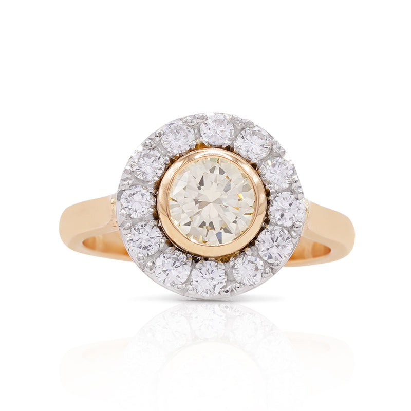 18 Carat Yellow Gold & Platinum Yellow Diamond Ring
