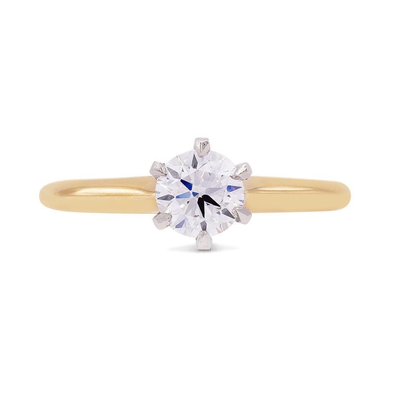 18 Carat Yellow Gold Round Brilliant Cut 0.70ct Diamond Solitaire Ring