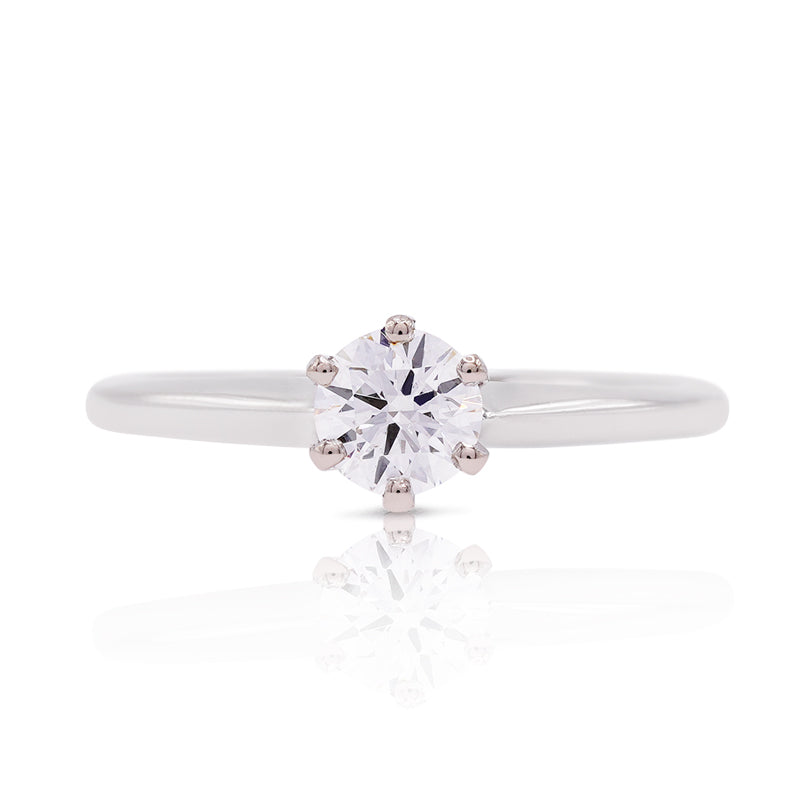 18 Carat White Gold Round Brilliant Cut 0.50ct Diamond Solitaire Ring