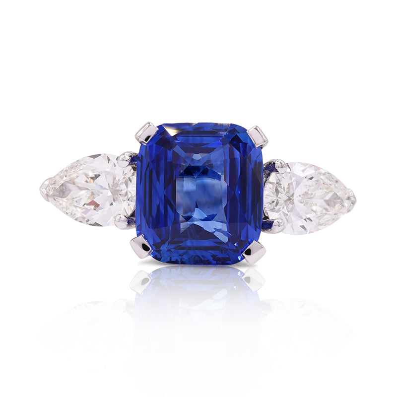 Platinum Sapphire & Diamond Ring