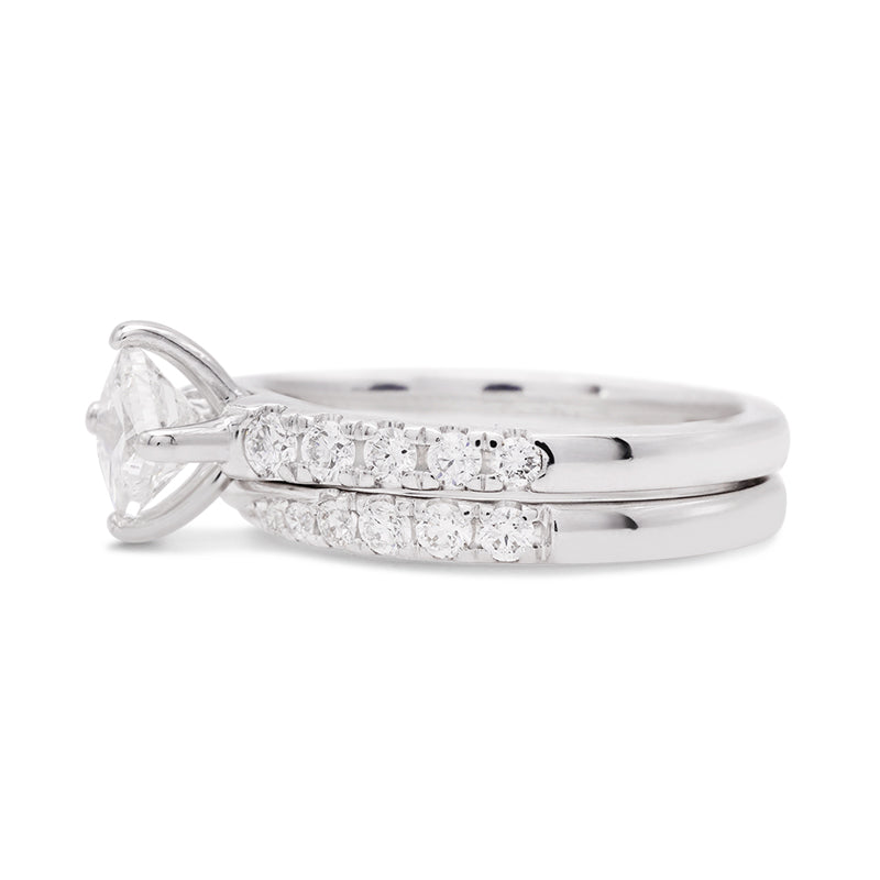18 Carat White Gold Diamond Bridal Ring Set