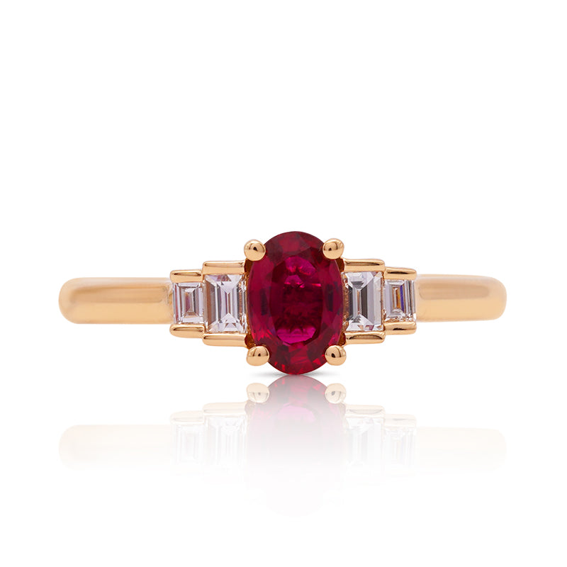 18 Carat Yellow Gold Ruby & Diamond Ring