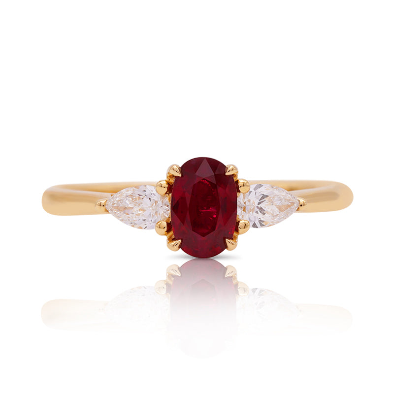 18 Carat Yellow Gold Ruby & Diamond Ring