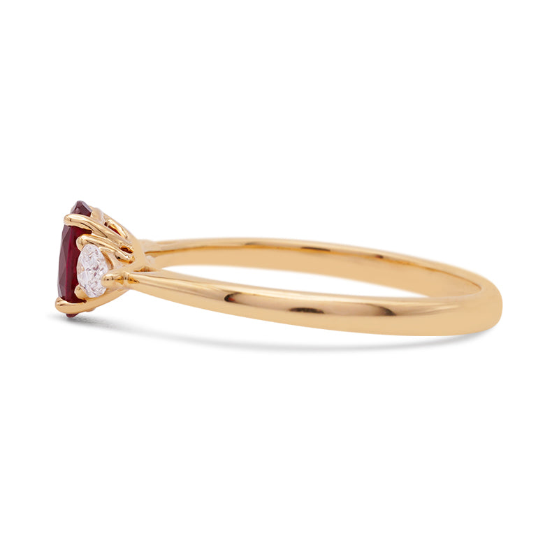 18 Carat Yellow Gold Ruby & Diamond Ring