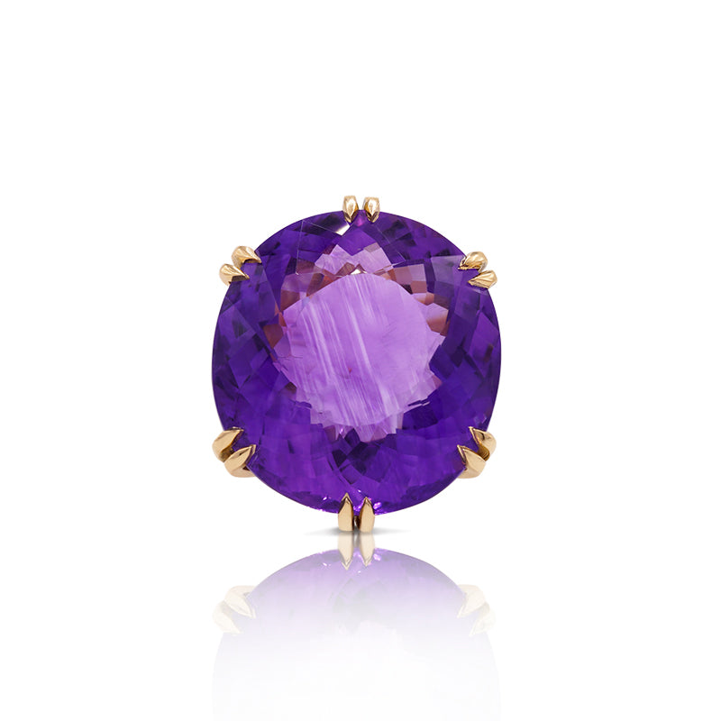 18 Carat Yellow Gold Amethyst & Diamond Dress Ring