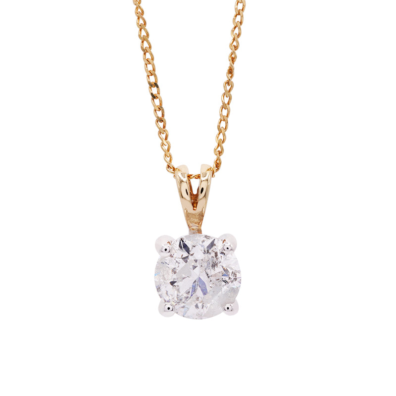 9 Carat Yellow Gold Diamond Pendant on Chain