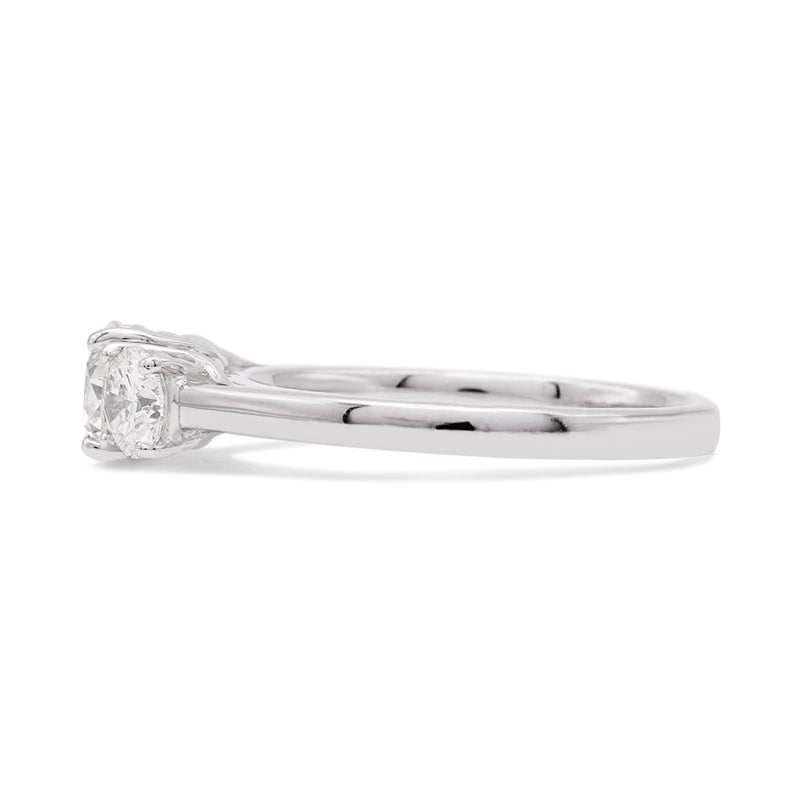 Platinum Three Stone Diamond Ring, 1.31ct Total