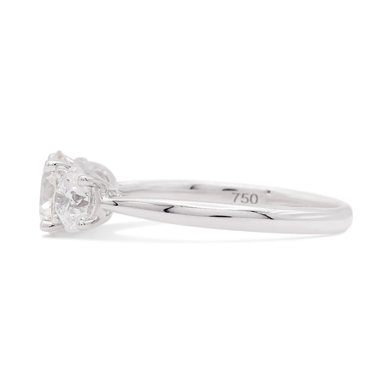 18 Carat White Gold Three Stone Diamond Ring – 2.00ct Total